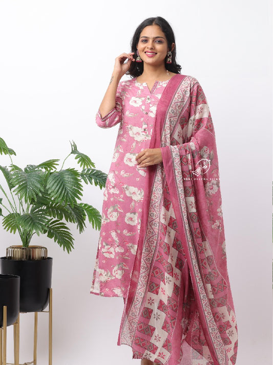 Spun Cotton Silk 3-Piece Salwar Set