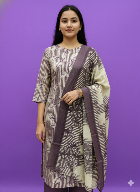 Casual Wear Shimmer Silk 3 Pcs Salwar Set - CWSS05