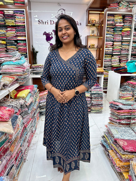 Kediya Cut Navy Blue Midi - KC05