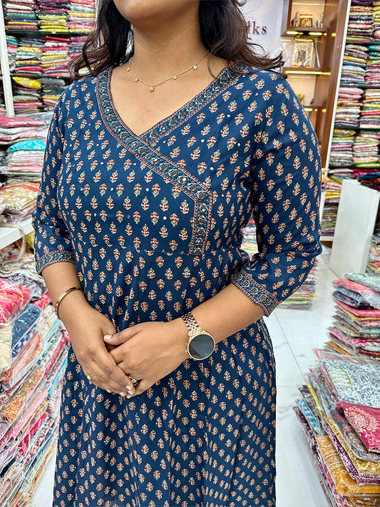 Kediya Cut Navy Blue Midi - KC05