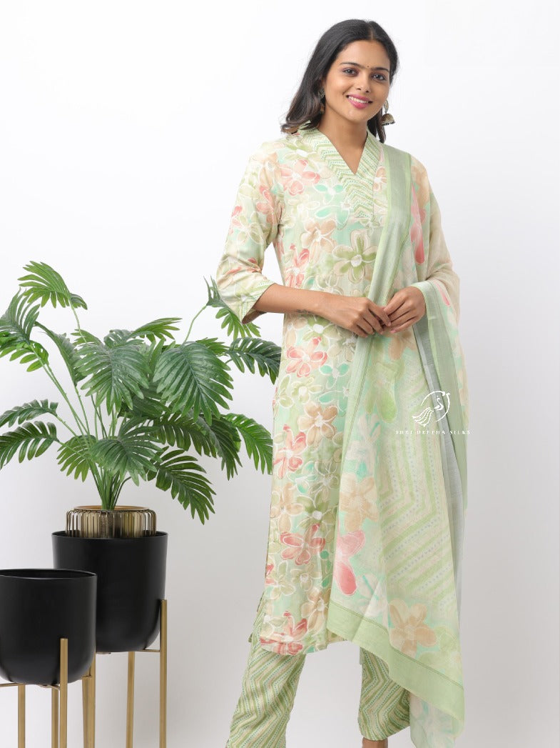 Premium Party Wear Rinkle Silk 3 Pcs Salwar Set