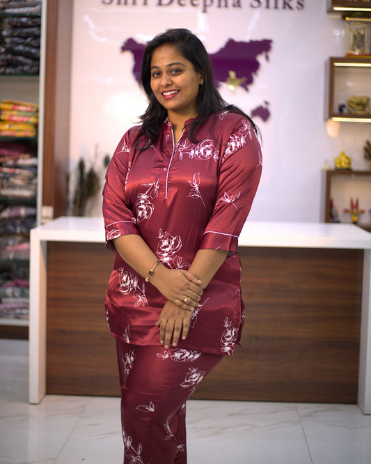 Trendy Night Wear Short Co Ord Set - TNSC02