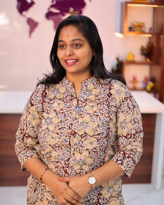 Jaipur Cotton Kalamkari Straight Cut Kurti - CPSK08