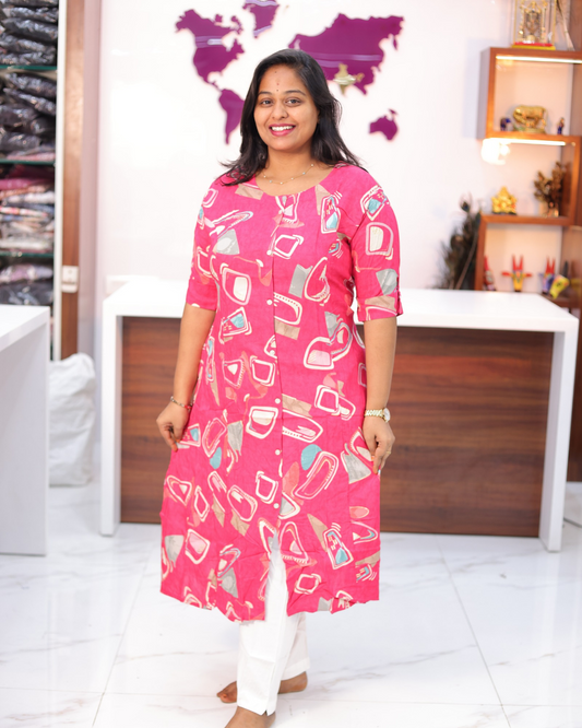 Budget Friendly Plus Size Aline Kurti - PSAK14