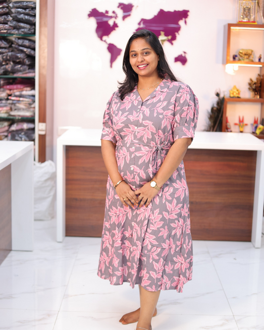 Budget Friendly Plus Size Collar Neck Aline Kurti With Belt - PSAK27