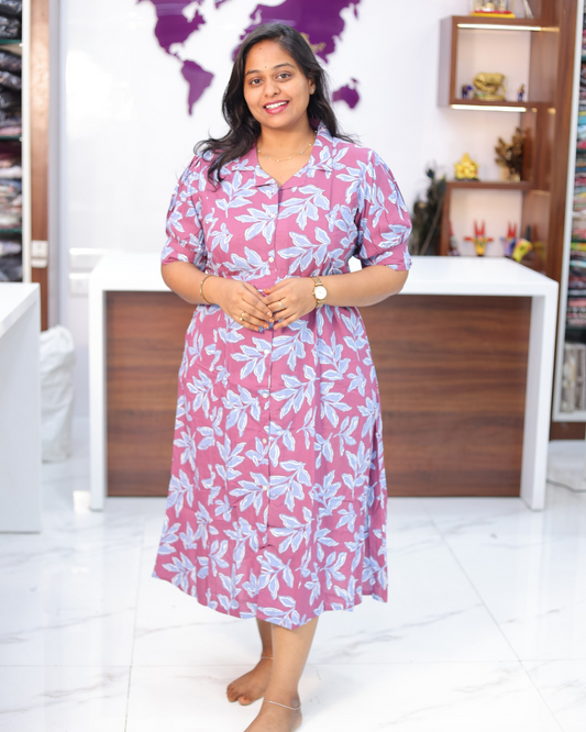 Budget Friendly Plus Size Collar Neck Aline Kurti With Belt - PSAK30