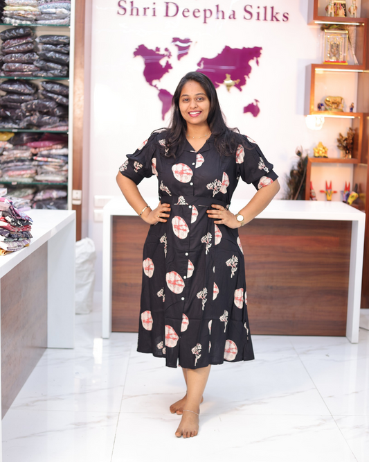 Budget Friendly Plus Size Collar Neck Aline Kurti With Belt - PSAK31