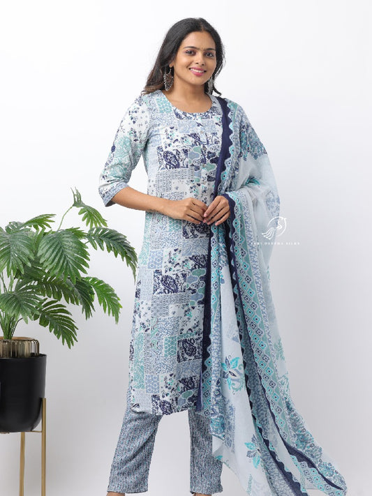 Spun Cotton Silk 3-Piece Salwar Set