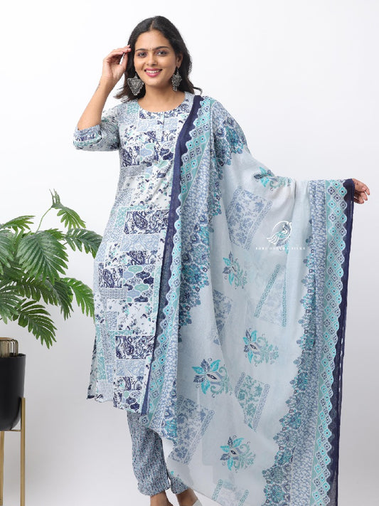 Spun Cotton Silk 3-Piece Salwar Set