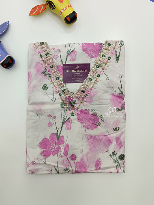 V Neck Cool Crepe Silk Kurti