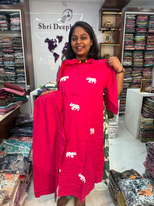 Classic Elephant Pink Co Ord Set - CECS03