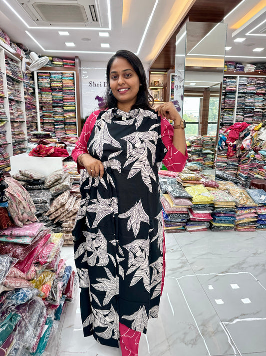 Co Ord Set Black Banana Leaf