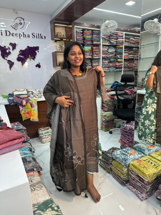 Embroidery with Digital Prints 3 Pcs Silk Salwar Set - JVSS23