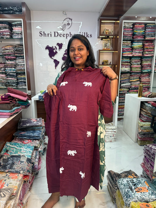 Classic Elephant Maroon Co Ord Set - CECS02