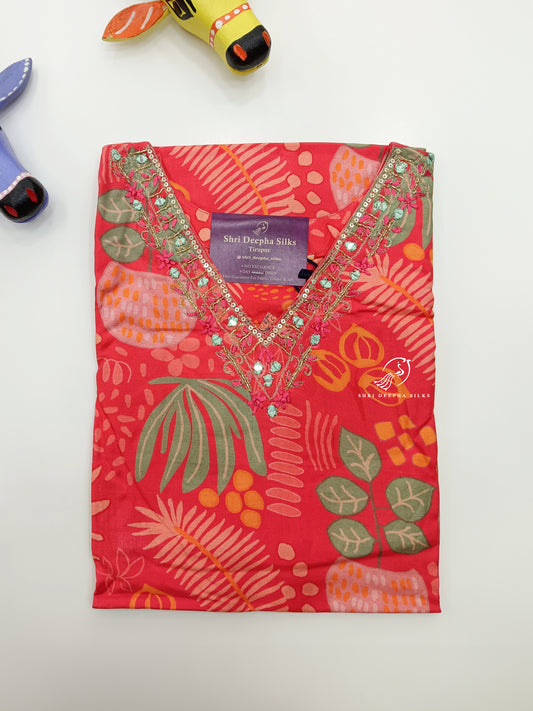 V Neck Cool Crepe Silk Kurti