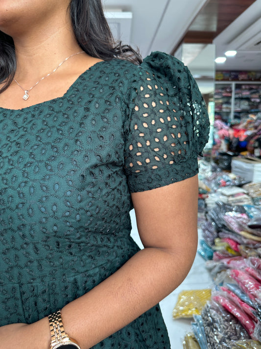 Hakoba Puff Midi - Emerald Green