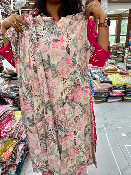 Co Ord Set Light Peach Floral