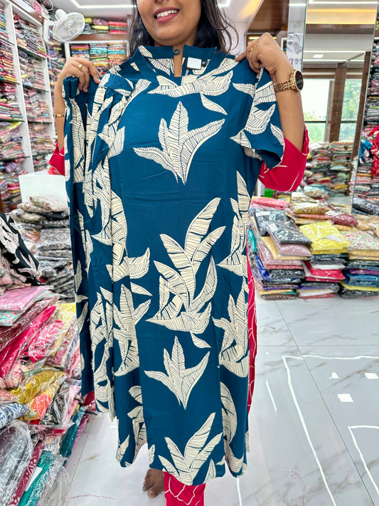 Co Ord Set Blue Banana Leaf