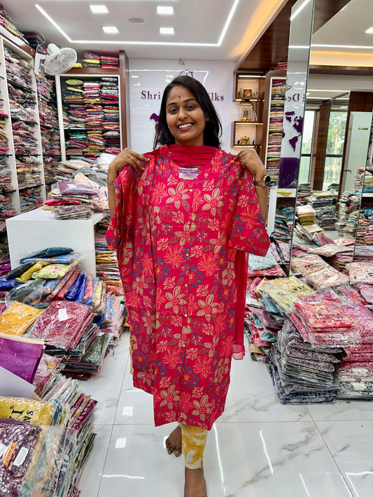 Co Ord Set Rani Pink with Dupatta