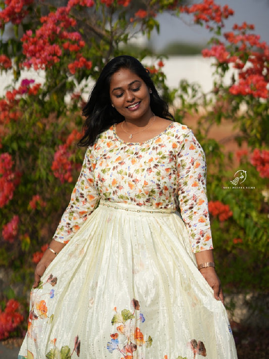 Floral Lime White Premium Maxi