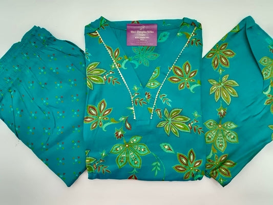 Office Wear Spun Cotton 3 Pcs Salwar Set