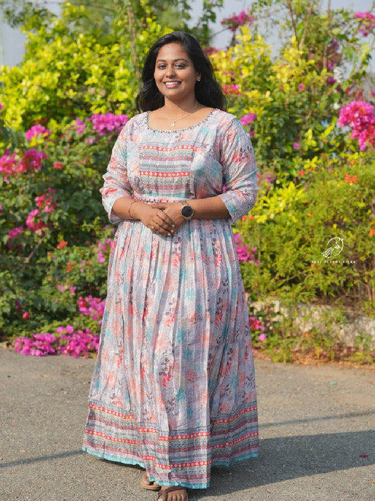 Floral Crystal Grey Premium Maxi