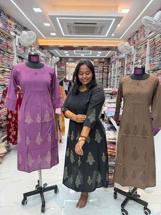 Jaipur Khadi Cotton Aline Kurti - ALKT104