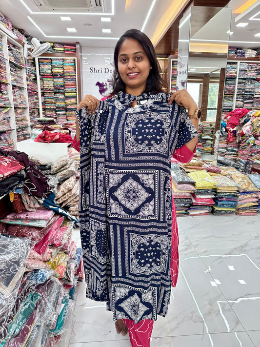 Co Ord Set Navy Blue Square