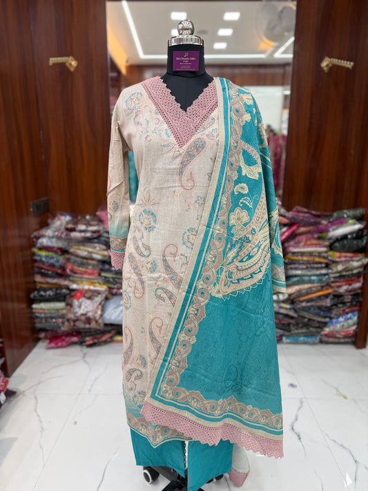 Premium Khadi Cotton 3 Pcs Salwar Set - PKSS06