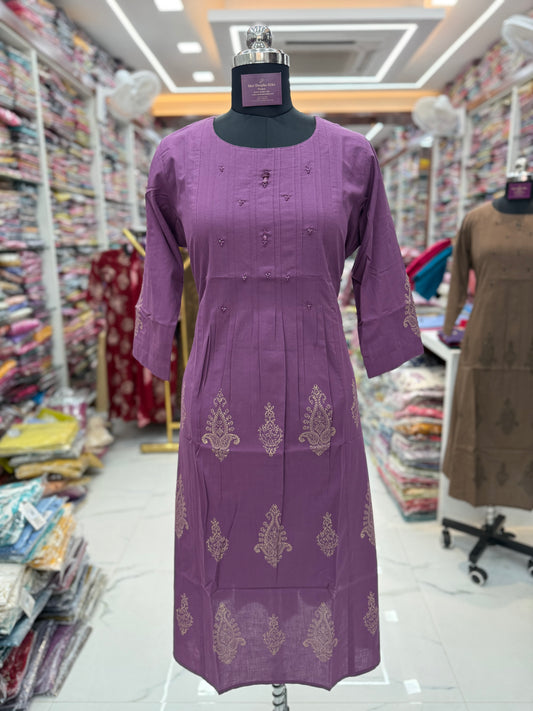 Jaipur Khadi Cotton Aline Kurti - ALKT105