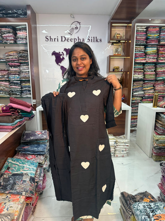 Classic Heart Black Co Ord Set - CHCS02