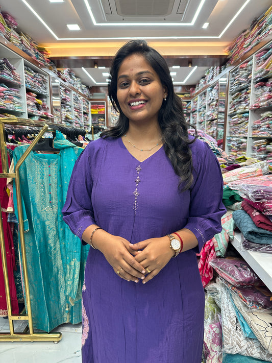 Wrinkle Plain Purple Co-Ord set WPC01