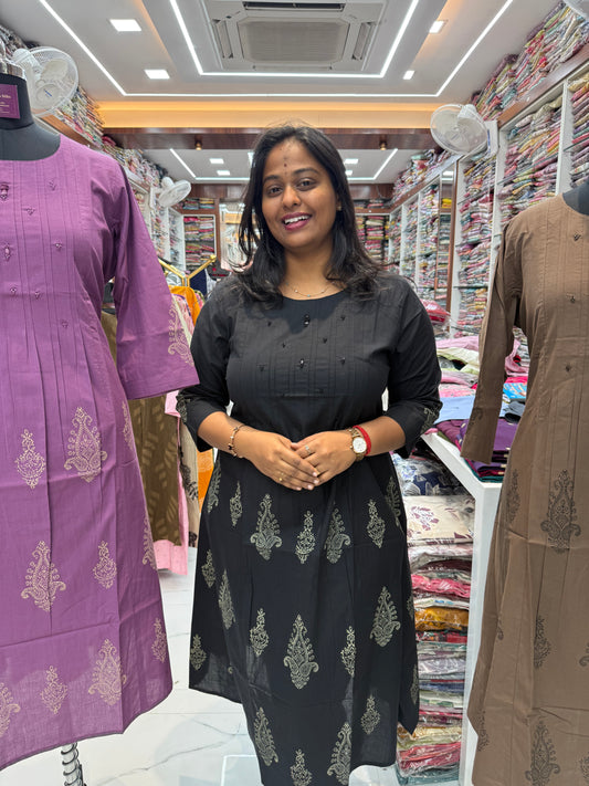 Jaipur Khadi Cotton Aline Kurti - ALKT104