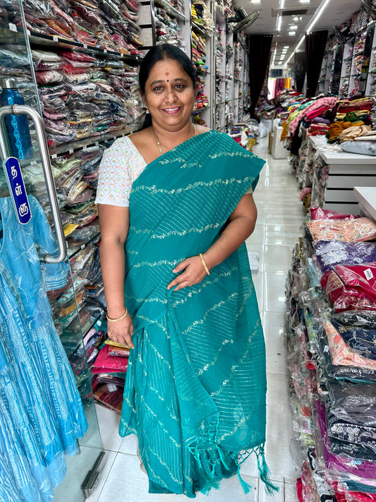 Daily Wear Light weight saree Sea green - M009