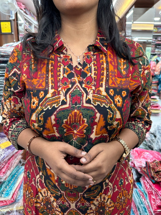 Kashmiri Co Ord Set Mustard