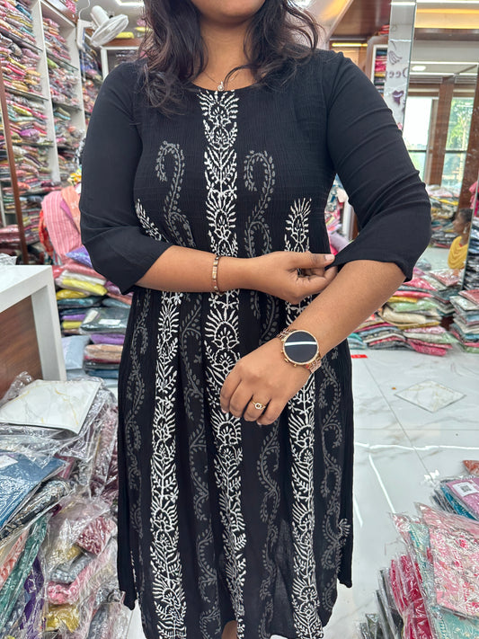 Smoky Midi Black Dress - Spiral