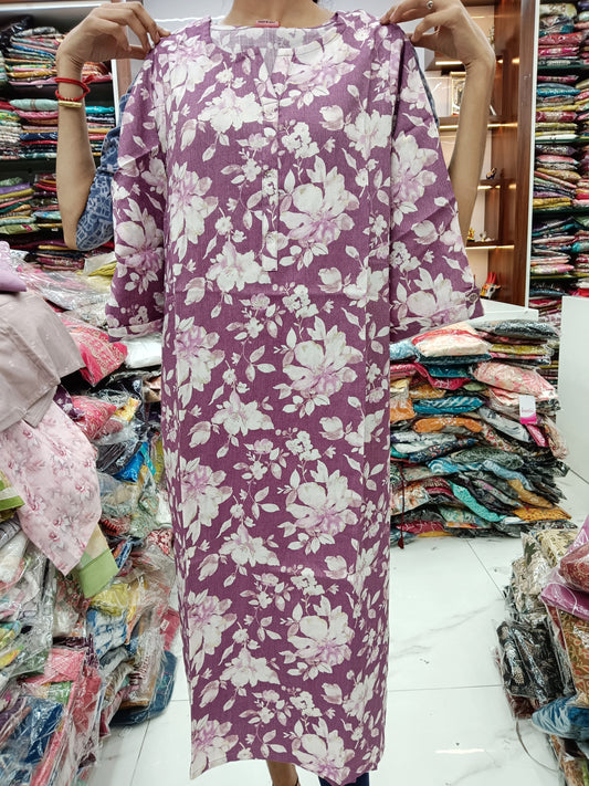 Spun Cotton Kurti - Lavender Floral