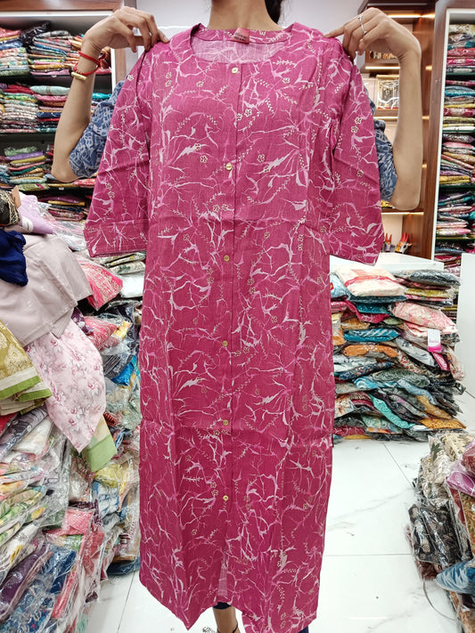Spun Cotton Kurti - Peach