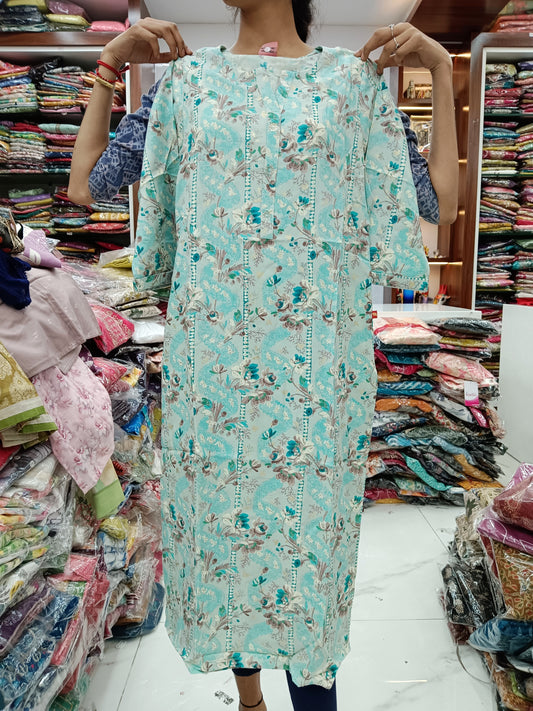 Spun Cotton Kurti - Sea Blue