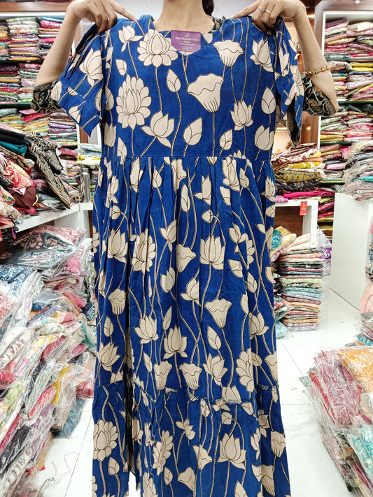 Kalamkari Cotton Puff Midi - YWKK05