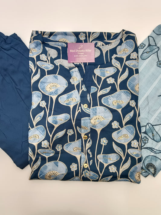Office Wear Spun Cotton 3 Pcs Salwar Set