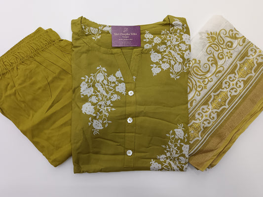 Office Wear Spun Cotton 3 Pcs Salwar Set