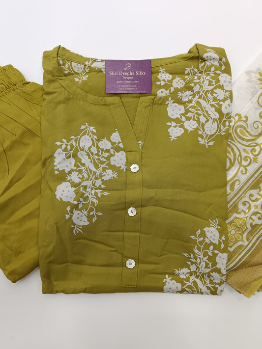Office Wear Spun Cotton 3 Pcs Salwar Set