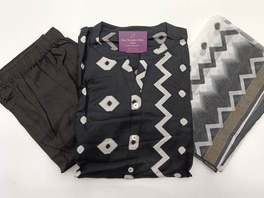 Office Wear Spun Cotton 3 Pcs Salwar Set
