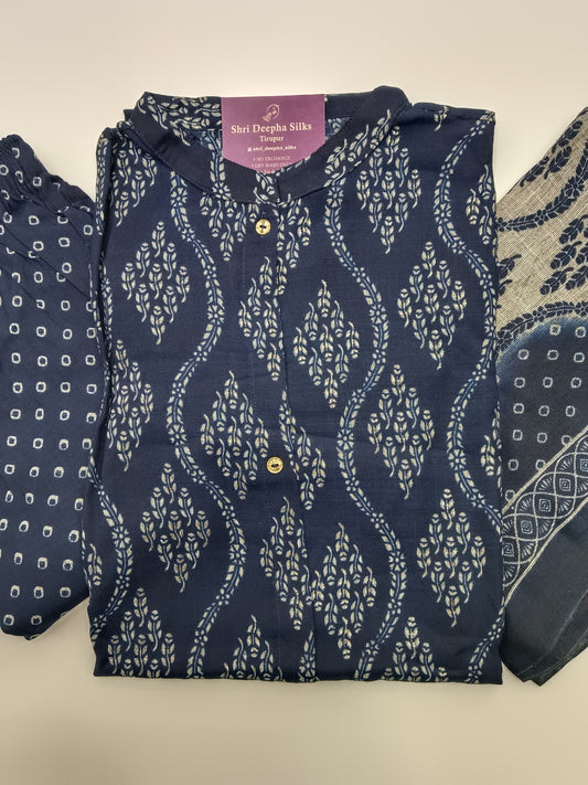 Office Wear Spun Cotton 3 Pcs Salwar Set