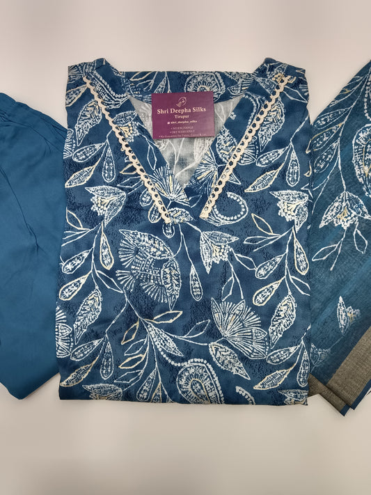 Office Wear Spun Cotton 3 Pcs Salwar Set