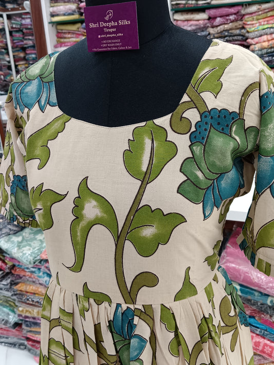 Kalamkari Cotton Puff Midi - KK01