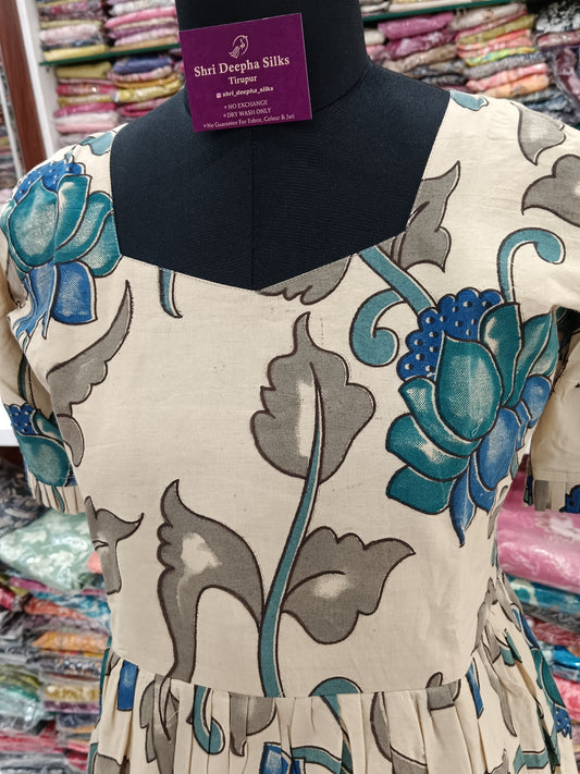 Kalamkari Cotton Puff Midi - KK02