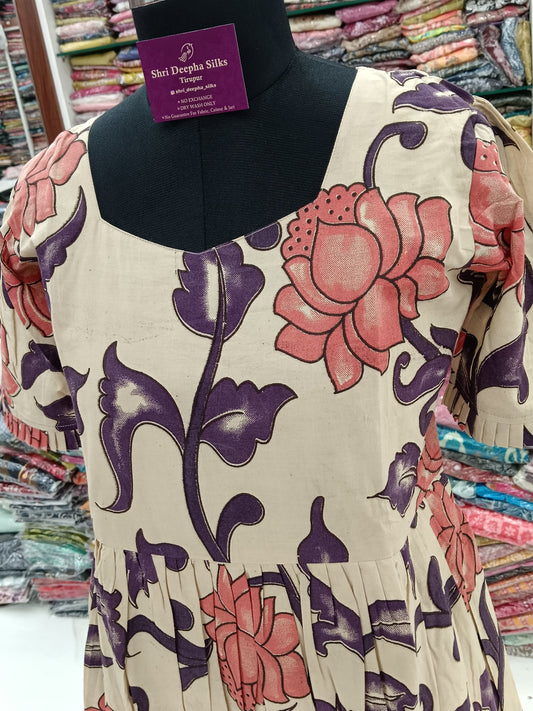 Kalamkari Cotton Puff Midi - KK14