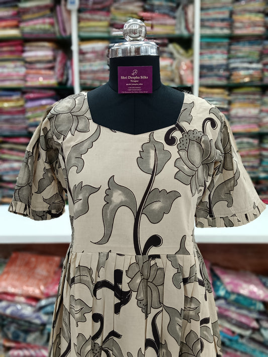 Kalamkari Cotton Puff Midi - KK15
